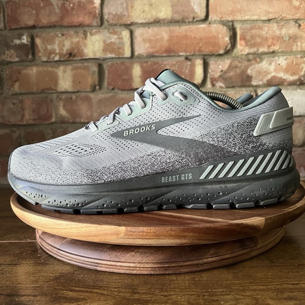 Brooks Beast GTS 24 Supportive Mens 11.5 Gray Running Walking Shoes Sneakers